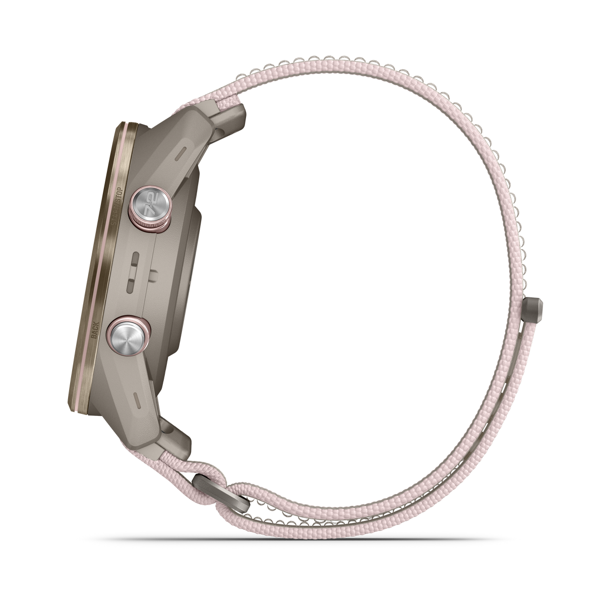 Garmin Approach S72 43 mm French Grey/Blush Pink – vänster sida