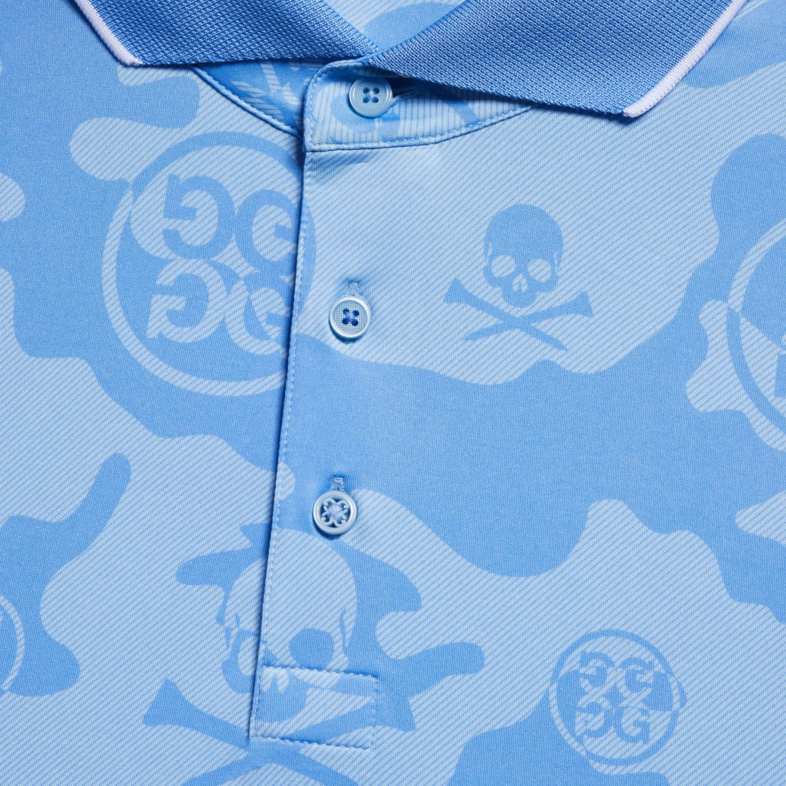 G/FORE Exploded Camo Light Blue Piké Herr