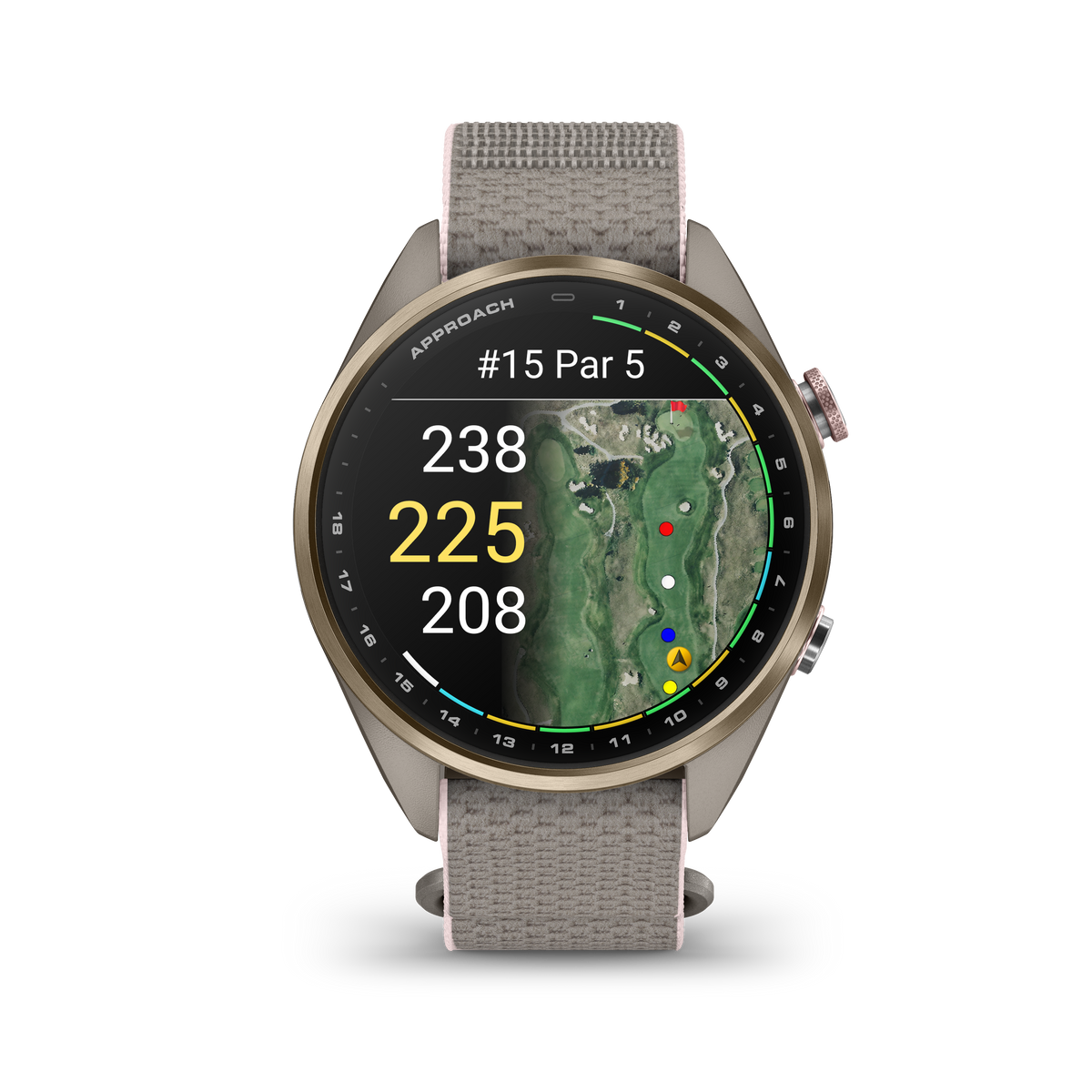 Garmin Approach S72 43 mm – flygbild över golfhål
