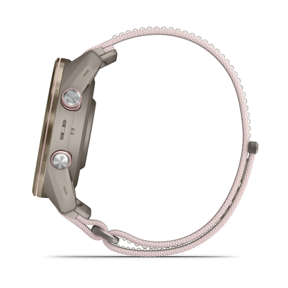 Garmin Approach S72 43 mm French Grey/Blush Pink – vänster sida