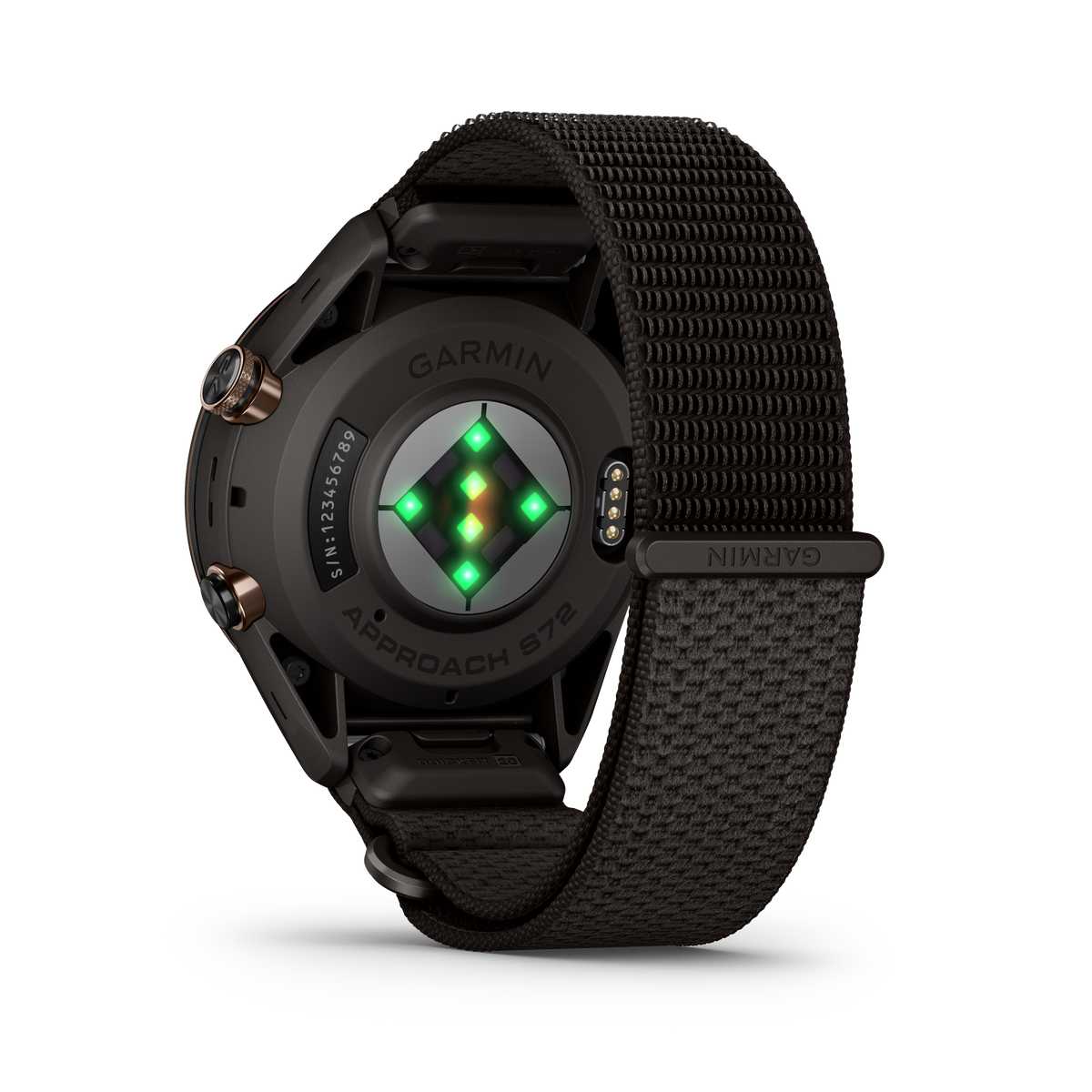 Garmin Approach S72 43 mm Pebble Grey/Bronze – baksida