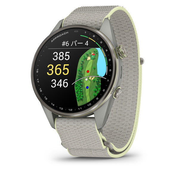 Garmin Approach S72 47 mm Fog Grey/Citron – produktbild